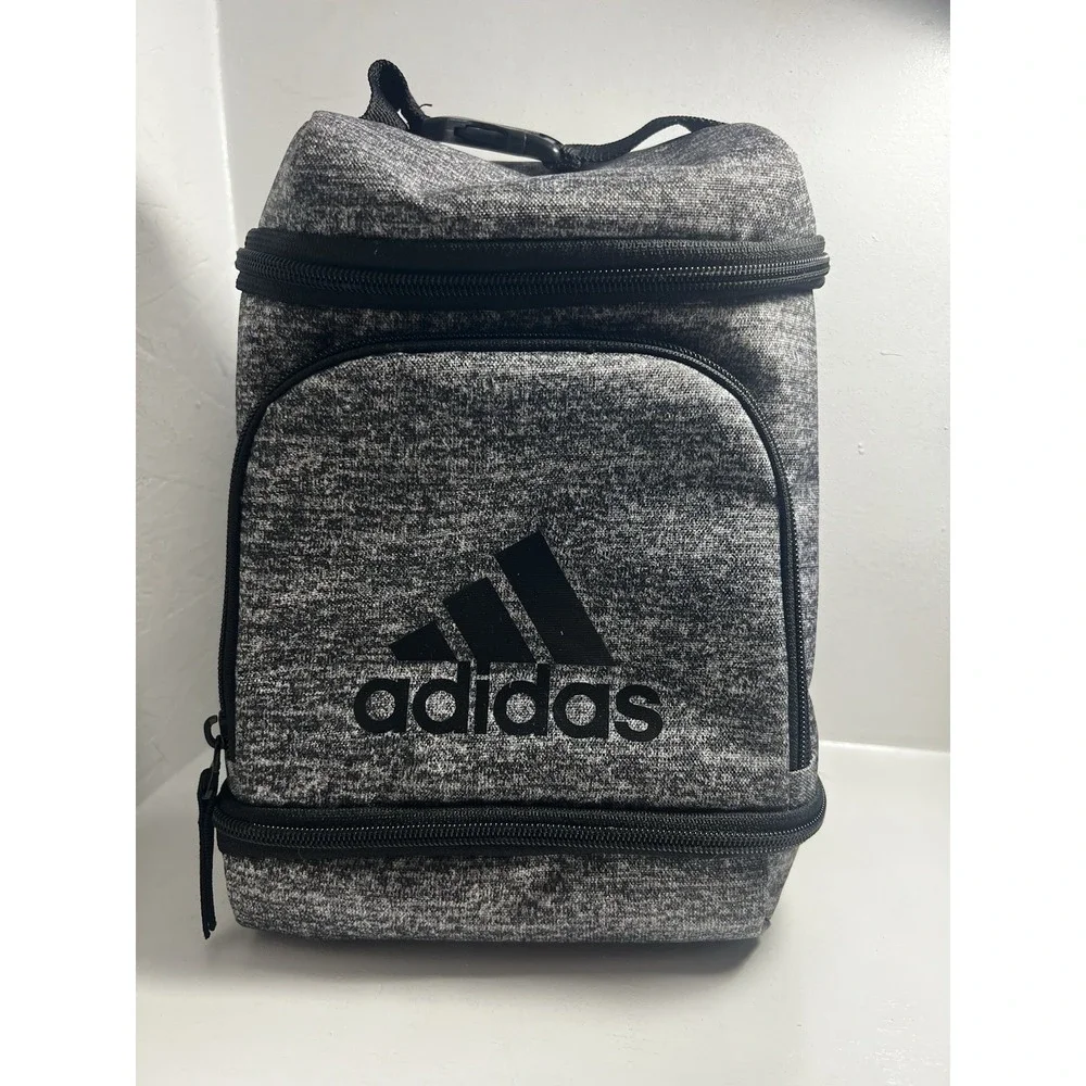 Adidas Excel Insulated Lunch Bag Gray Lunchbox Cooler Tote Meal Prep Picnic Kit